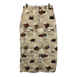 The Eagle's Eye Sport Maxi skirt straight Fall equestrian Pattern size 12 Womens